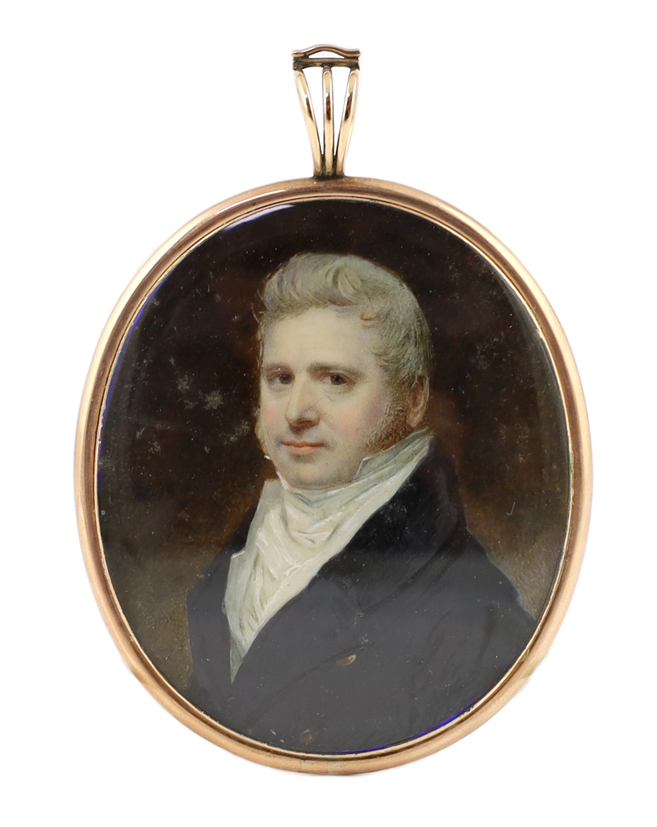 George Patten ARA (British, 1801-1865), Portrait miniature of a gentleman, watercolour on ivory, 6.1 x 5.2cm. CITES Submission reference AG5S3K8K